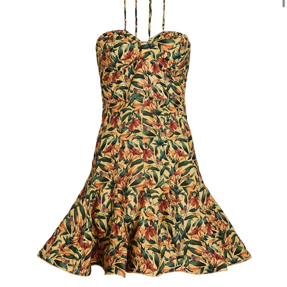 Agua by Agua Bandita Anturio Monarca Linen Halter Minidress